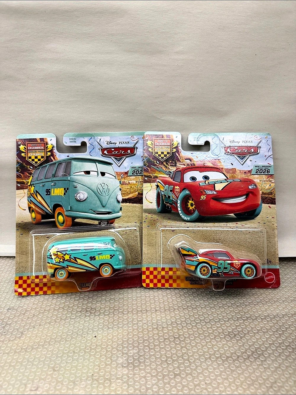 Mattel Disney Pixar Cars 2026 Race to Celebrate Lightning McQueen and Fillmore